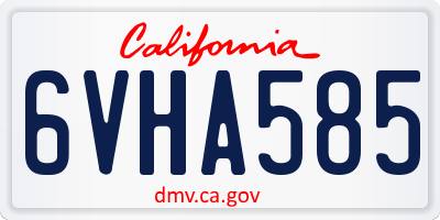 CA license plate 6VHA585