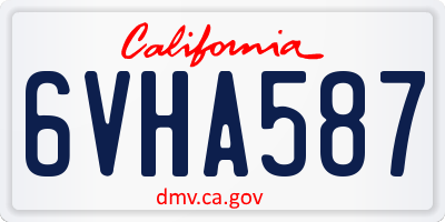 CA license plate 6VHA587