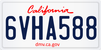 CA license plate 6VHA588