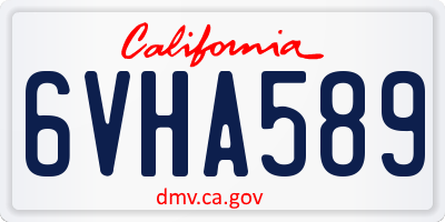 CA license plate 6VHA589