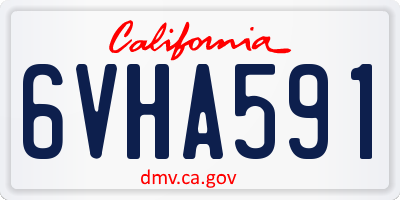 CA license plate 6VHA591