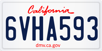 CA license plate 6VHA593