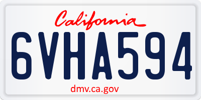 CA license plate 6VHA594