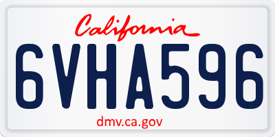 CA license plate 6VHA596