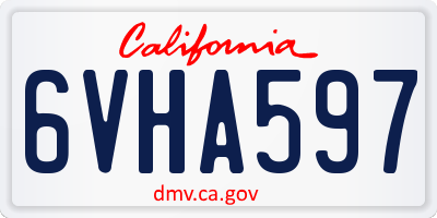 CA license plate 6VHA597