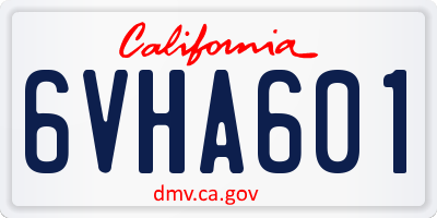 CA license plate 6VHA601