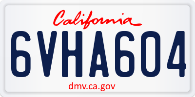 CA license plate 6VHA604