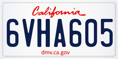 CA license plate 6VHA605