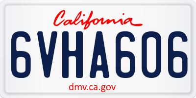 CA license plate 6VHA606