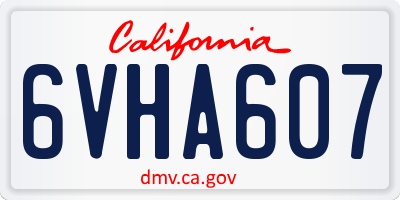 CA license plate 6VHA607