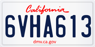 CA license plate 6VHA613