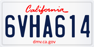 CA license plate 6VHA614