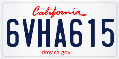 CA license plate 6VHA615