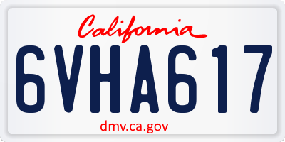 CA license plate 6VHA617