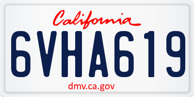 CA license plate 6VHA619
