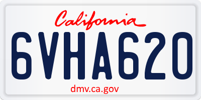 CA license plate 6VHA620