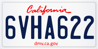 CA license plate 6VHA622