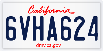 CA license plate 6VHA624