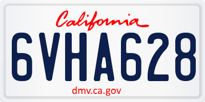 CA license plate 6VHA628