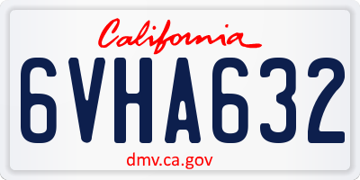 CA license plate 6VHA632