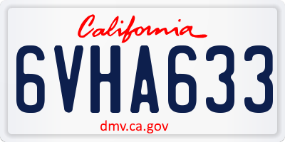 CA license plate 6VHA633