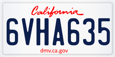 CA license plate 6VHA635