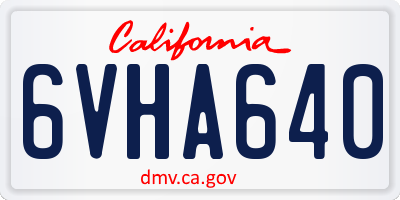 CA license plate 6VHA640