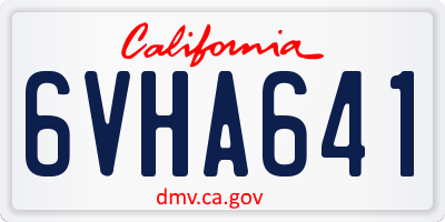 CA license plate 6VHA641