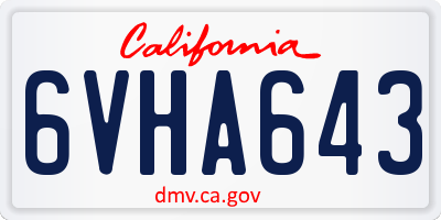 CA license plate 6VHA643