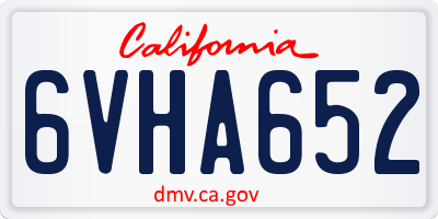 CA license plate 6VHA652