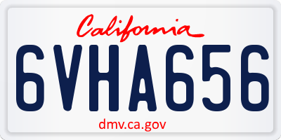 CA license plate 6VHA656