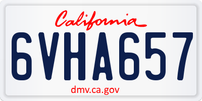 CA license plate 6VHA657