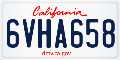 CA license plate 6VHA658