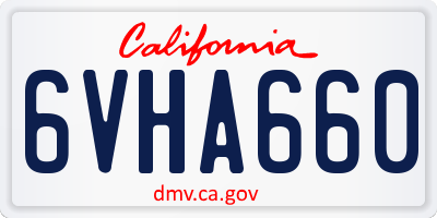 CA license plate 6VHA660