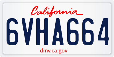 CA license plate 6VHA664