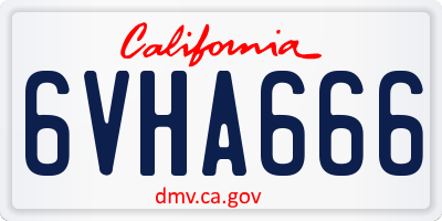 CA license plate 6VHA666