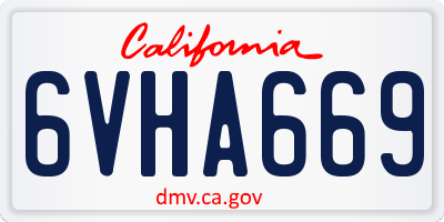 CA license plate 6VHA669