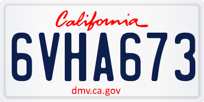 CA license plate 6VHA673