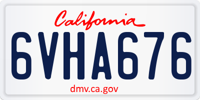 CA license plate 6VHA676