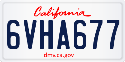 CA license plate 6VHA677