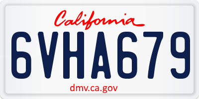 CA license plate 6VHA679