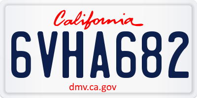 CA license plate 6VHA682
