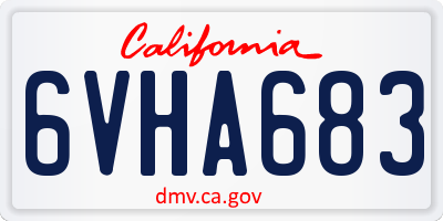 CA license plate 6VHA683