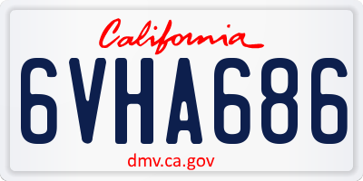 CA license plate 6VHA686