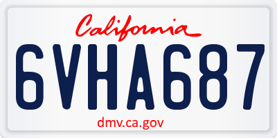 CA license plate 6VHA687