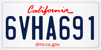 CA license plate 6VHA691