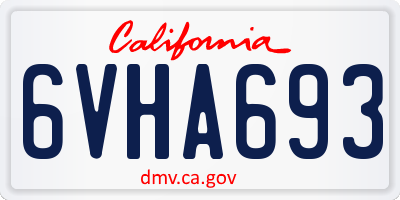 CA license plate 6VHA693