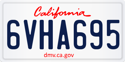 CA license plate 6VHA695