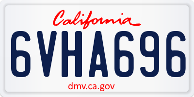 CA license plate 6VHA696