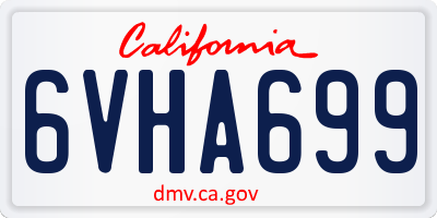 CA license plate 6VHA699